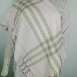 Authentic Burberry Scarf Stole Shawl Wrap 100% Cashmere Nova Monogram Used